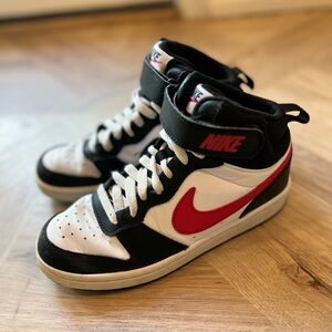 Nike Kids Black, White, and Red Sneakers